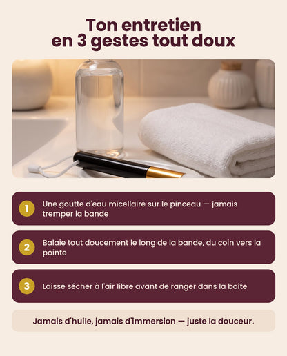 Entretien des cils magnétiques en 3 gestes avec le pinceau nettoyant Cléolya