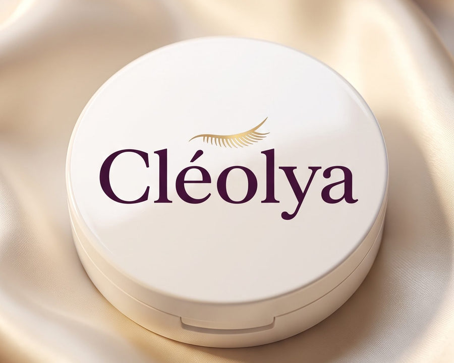 Compact rond blanc Cléolya, cils magnétiques réutilisables
