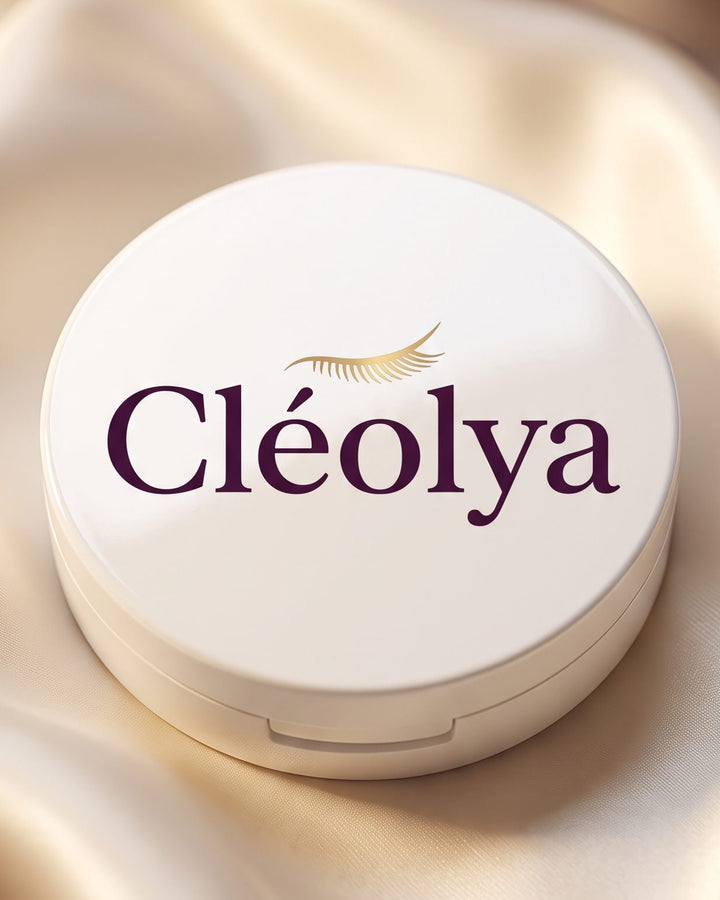 Compact rond blanc Cléolya, cils magnétiques réutilisables