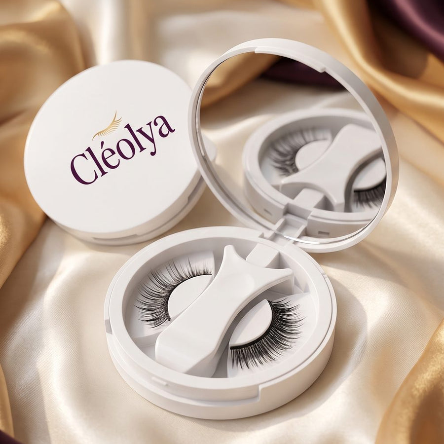Compact Cléolya ouvert : cils magnétiques et applicateur à deux branches